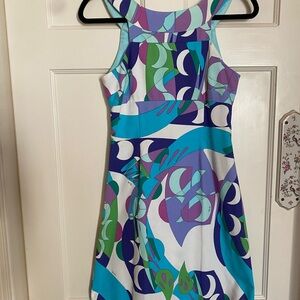 Colorful Abstract Print Women's Dress